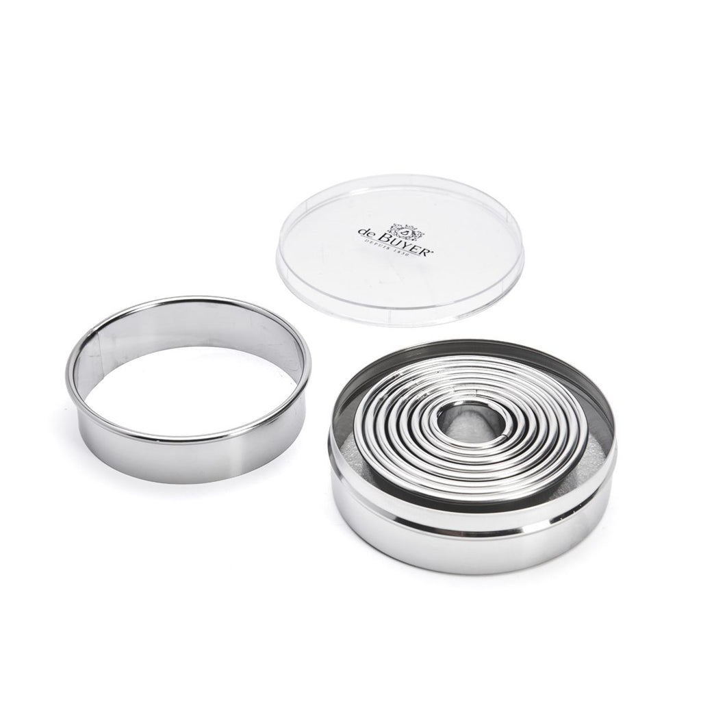 Boîte de 9 découpoirs ronds unis en inox Ø3 à 11cm - 2