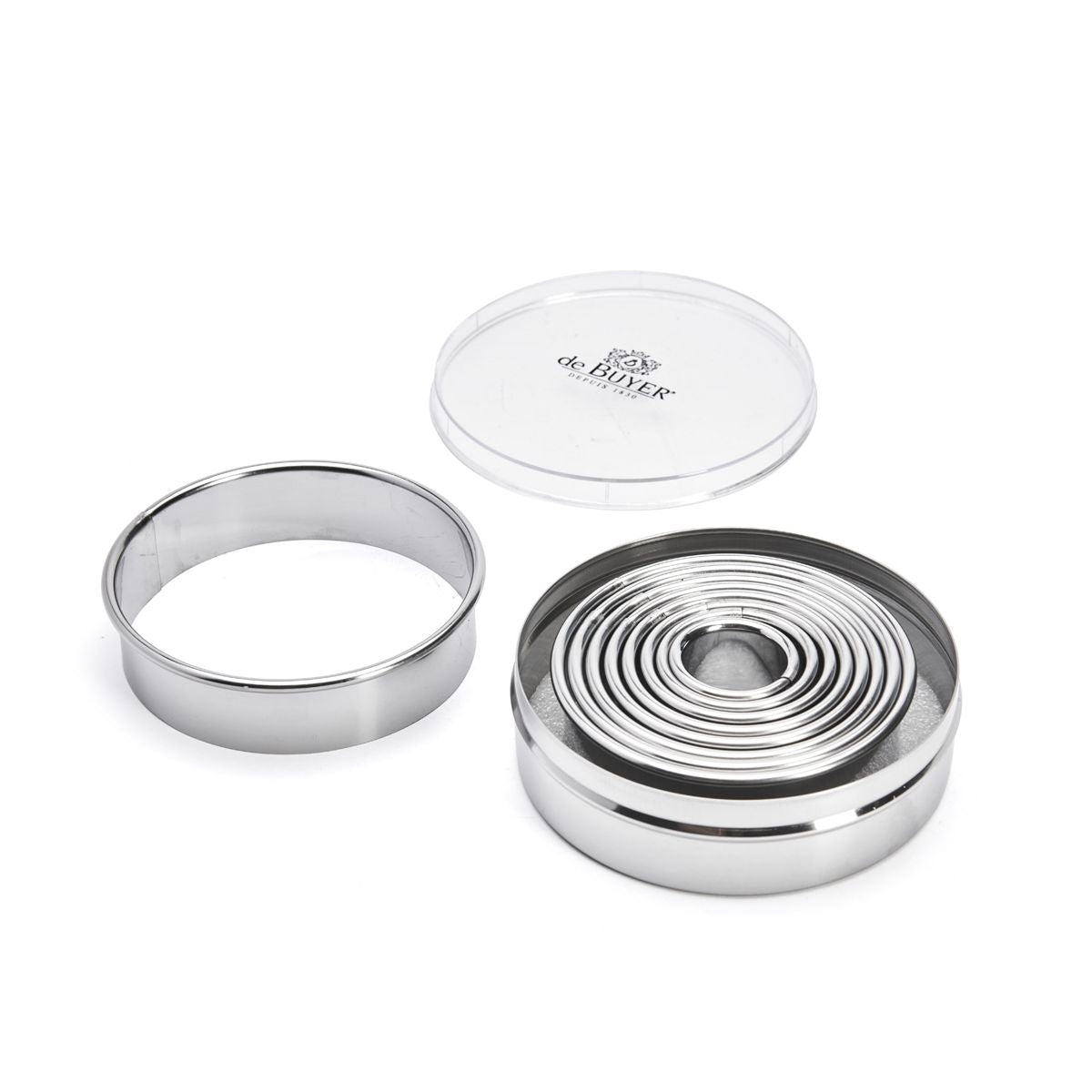 Boîte de 9 découpoirs ronds unis en inox Ø3 à 11cm - 2