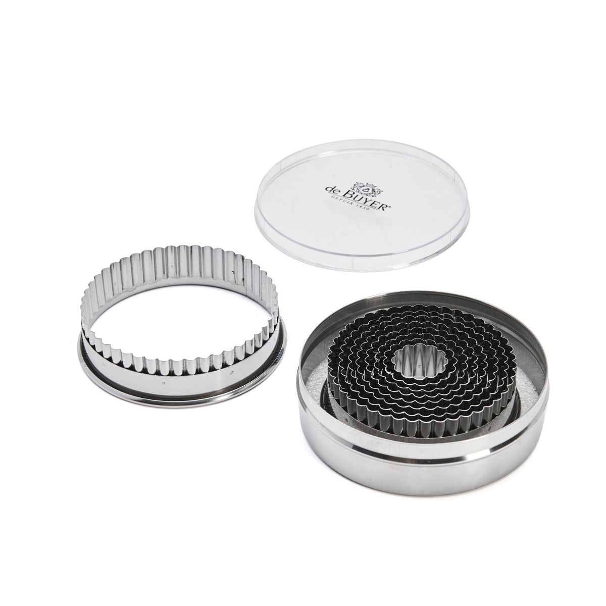 Boîte de 9 découpoirs ronds cannelés en inox Ø3 à 11cm - 2