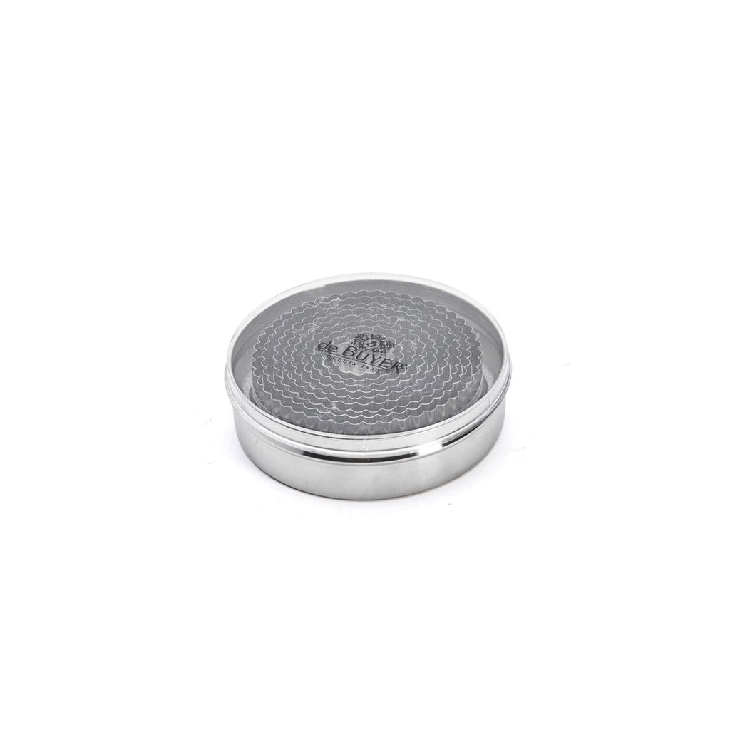 Boîte de 9 découpoirs ronds cannelés en inox Ø3 à 11cm - 1