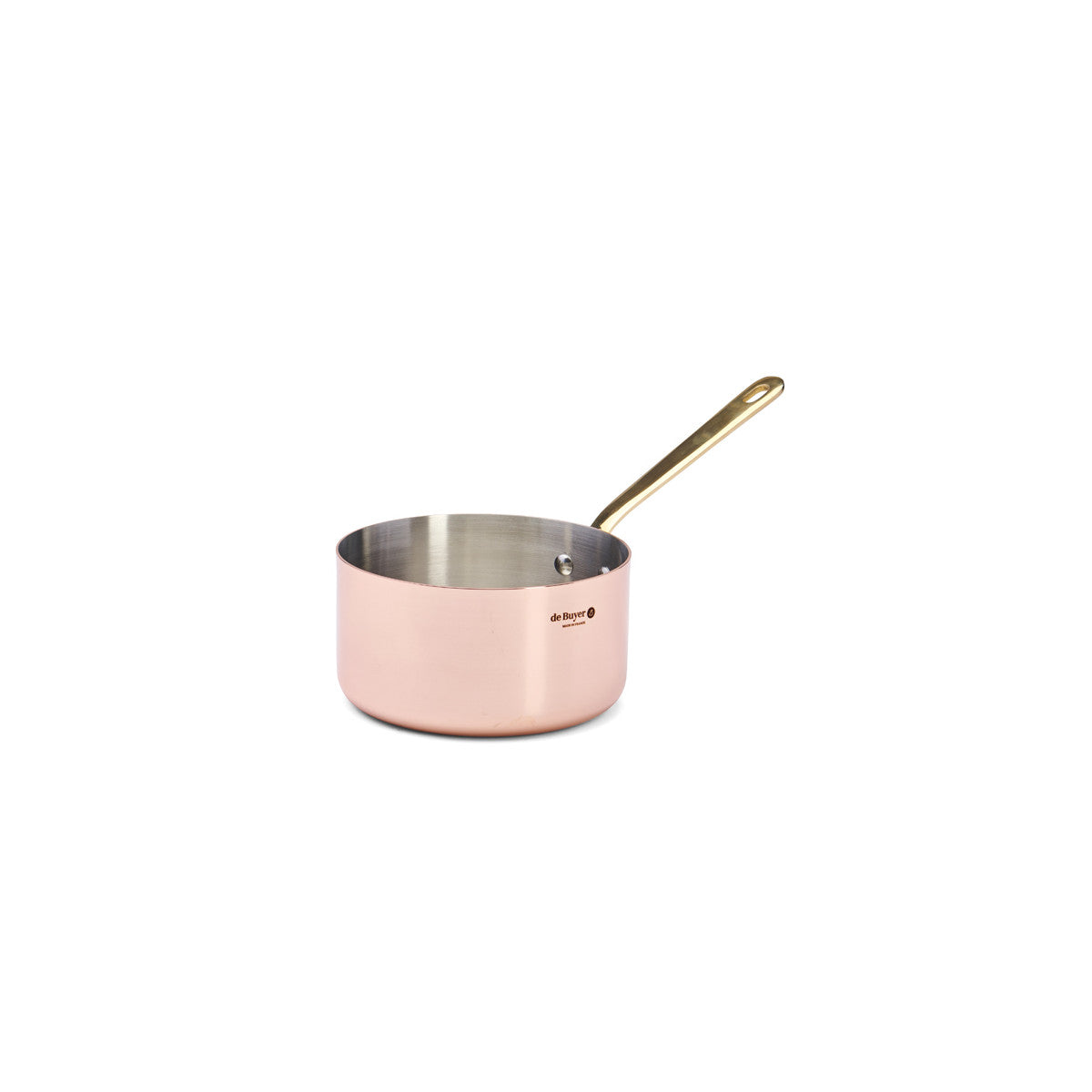 Casserole en cuivre INOCUIVRE Ø16cm monture laiton - 1