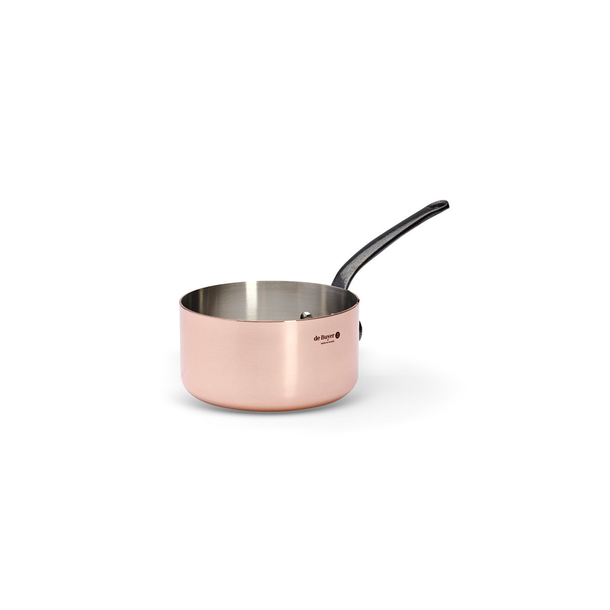 Casserole en cuivre INOCUIVRE Ø18cm monture fonte d'acier - 1