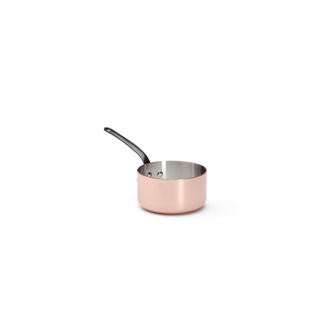 Casserole en cuivre INOCUIVRE Ø14cm monture fonte d'acier - 1