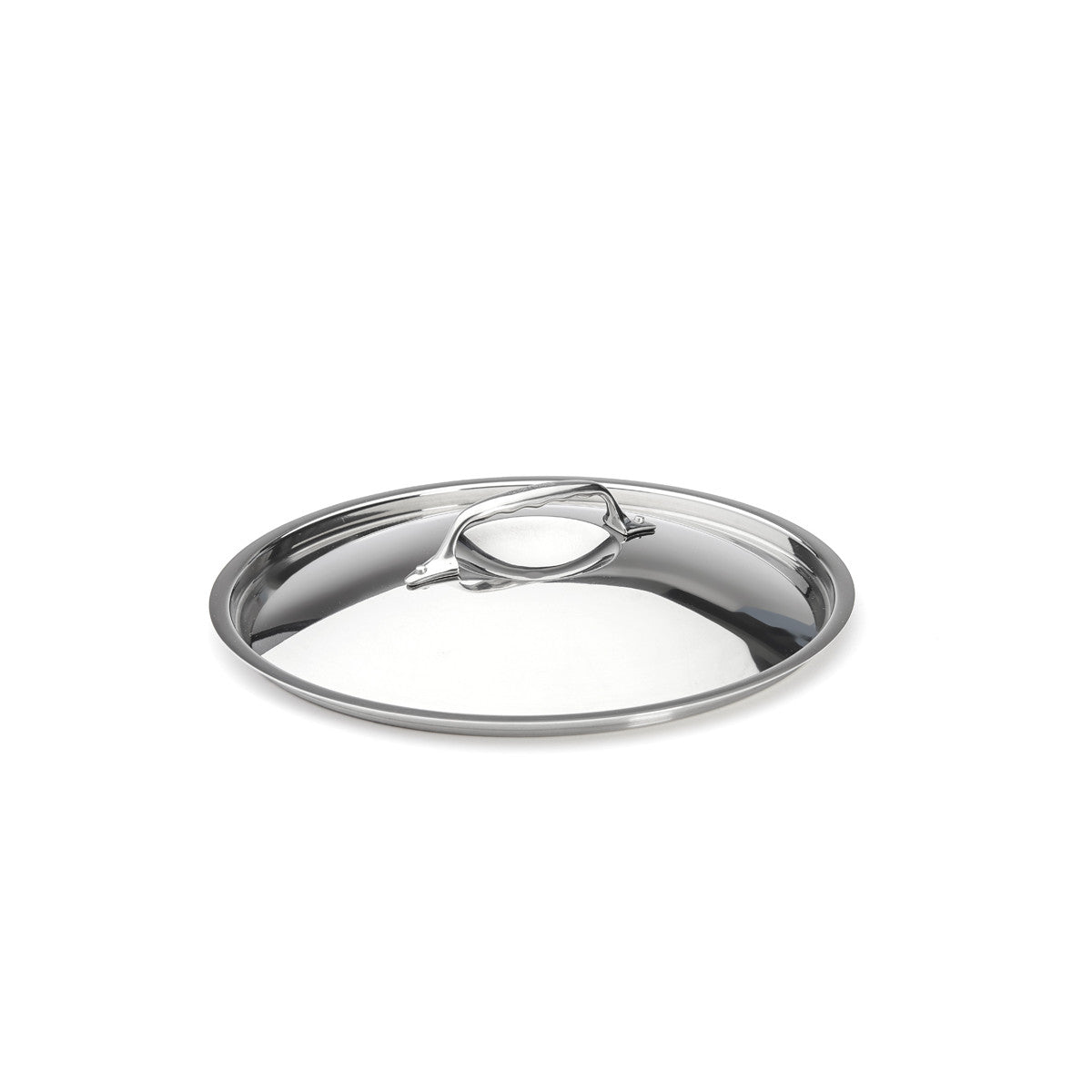 Couvercle en inox avec pontet en fonte d'inox Ø28cm - 1