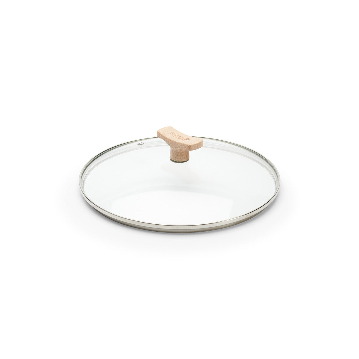 Couvercle en verre avec bouton en bois de hêtre Ø24cm - 1