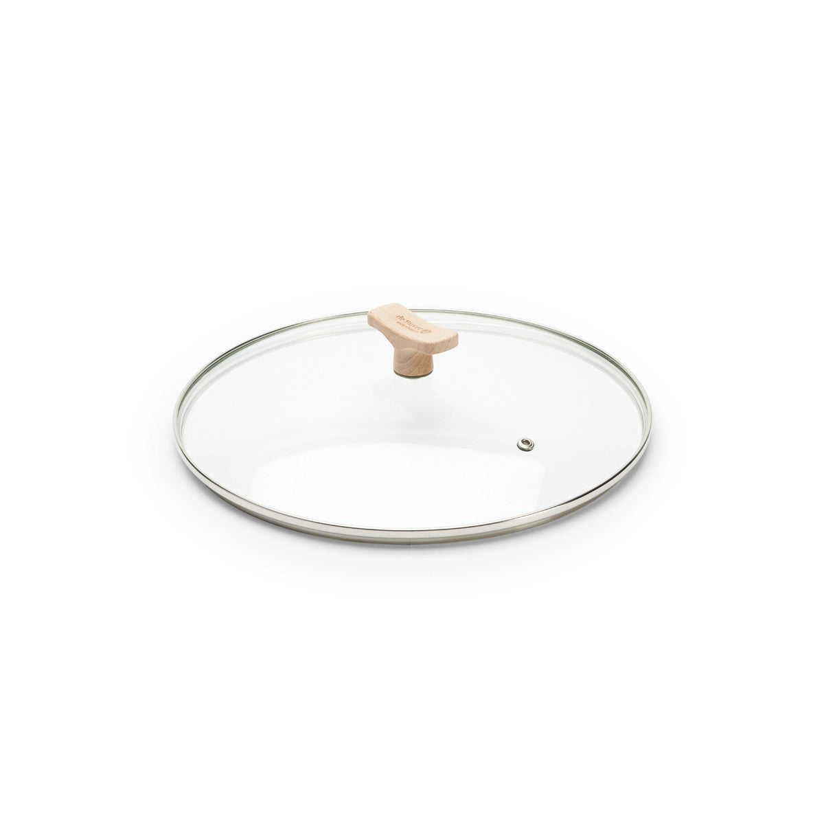 Couvercle en verre avec bouton en bois de hêtre Ø28cm - 1