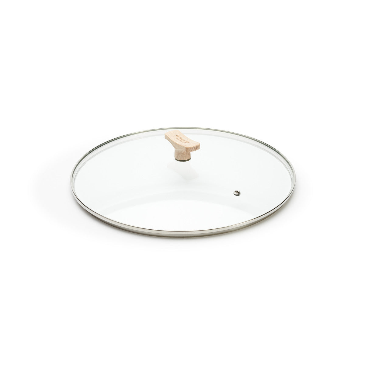 Couvercle en verre avec bouton en bois de hêtre Ø32cm - 1