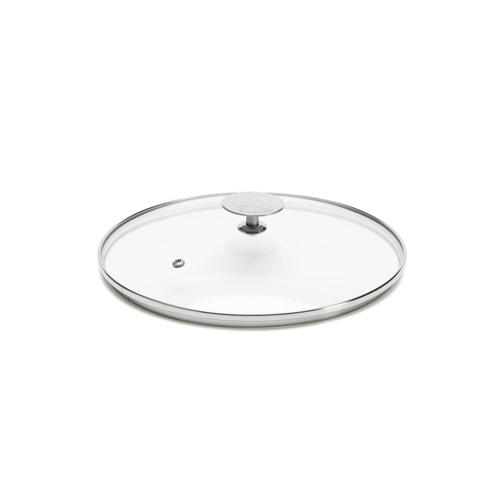 Couvercle en verre avec pontet en inox Ø24cm - 1
