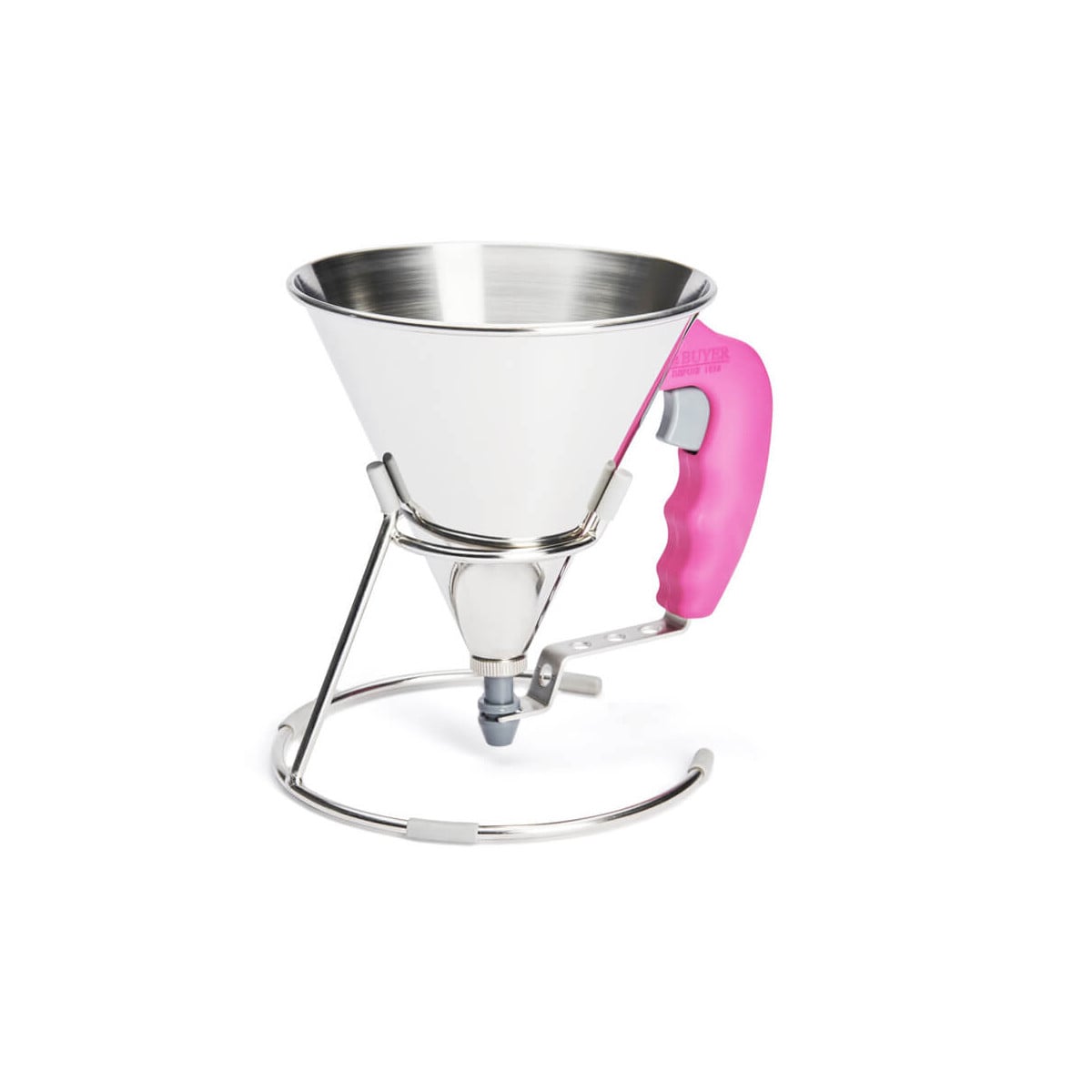 Entonnoir à piston avec pied 0,8L inox KWIK Fuchsia - 1