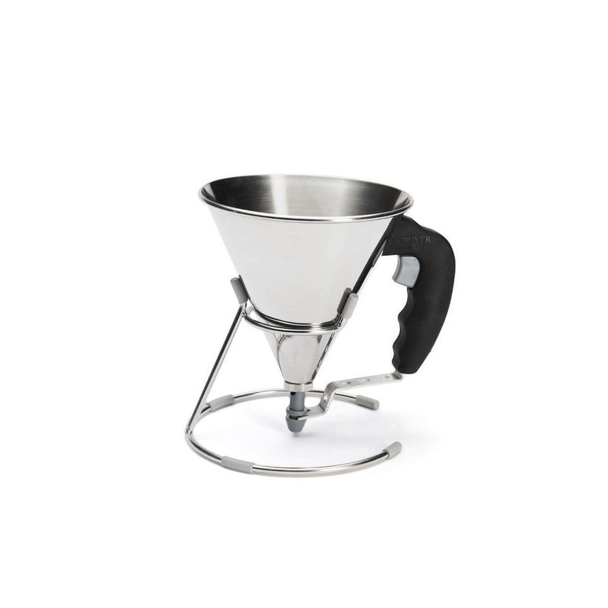 Entonnoir à piston avec pied 0,8L inox KWIK Noir - 1