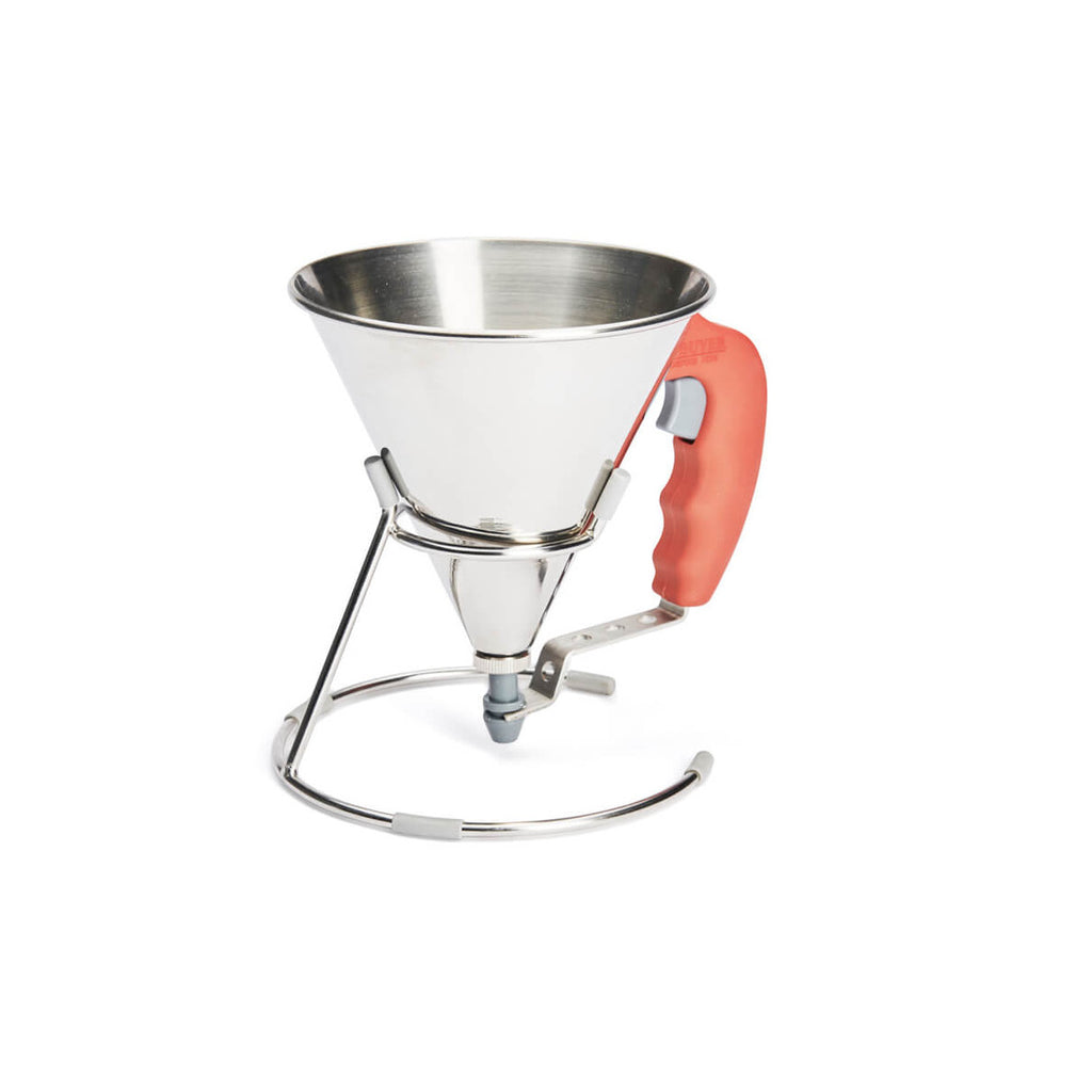 Entonnoir à piston avec pied 0,8L inox KWIK Rouge - 1