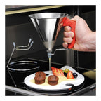Entonnoir à piston avec pied 0,8L inox KWIK Rouge - 2