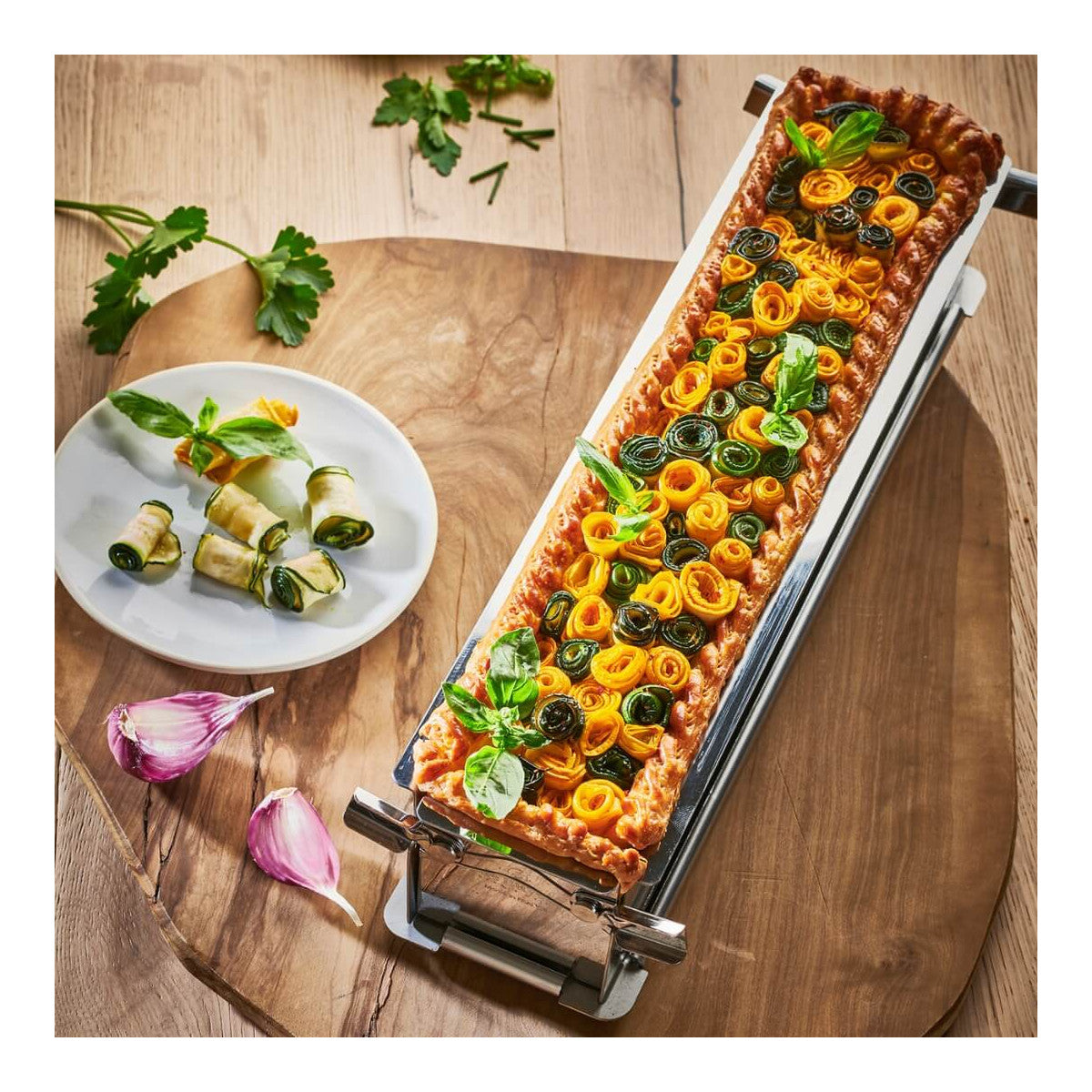 Moule à pâté en croûte dépliable inox perforé GEOFORME 48x9x8,5cm - 2