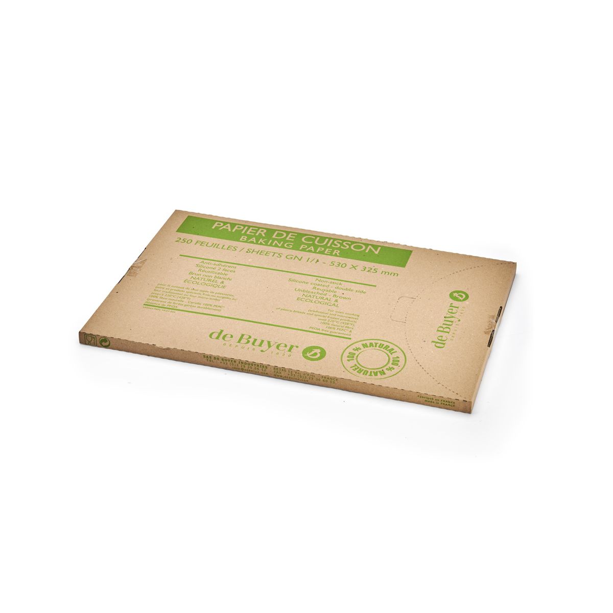 Papier de cuisson siliconé non blanchi 250 feuilles 60x40cm - 2