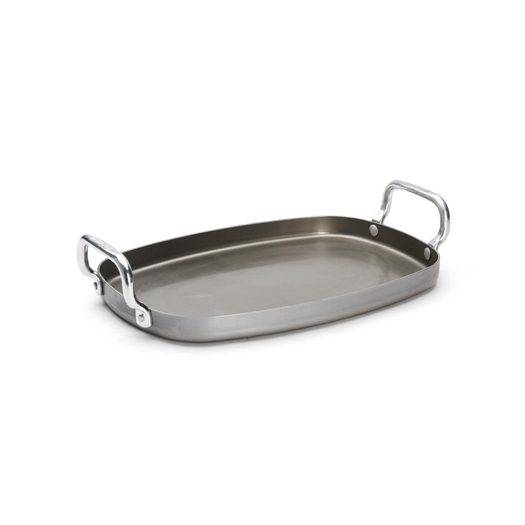 Plancha rectangulaire en acier MINERAL B 38x26cm - Lisse - 1