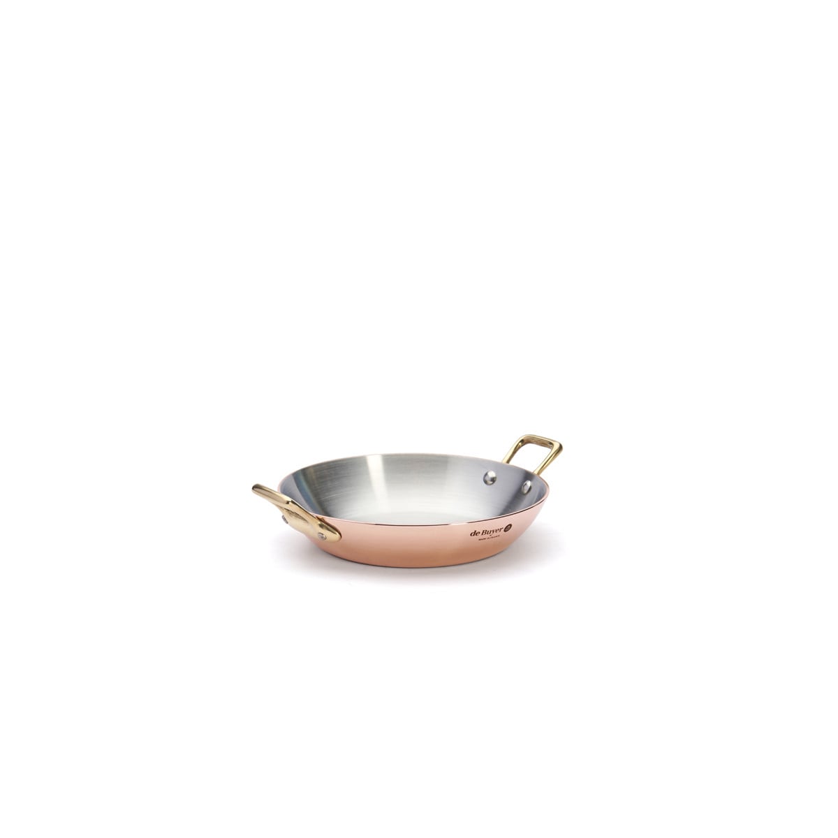 Plat à four en cuivre INOCUIVRE Ø16cm montures laiton - 1