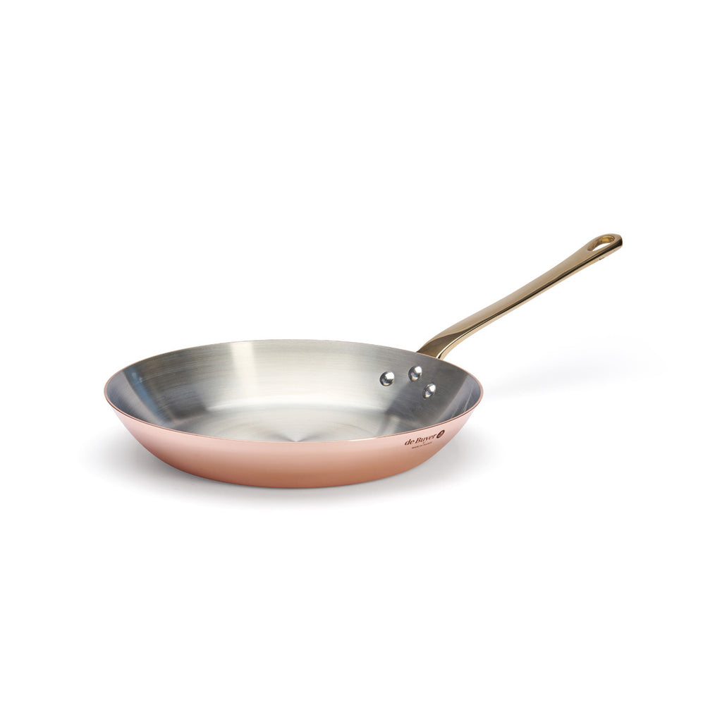 Poêle à frire en cuivre INOCUIVRE Ø28cm monture laiton - 1