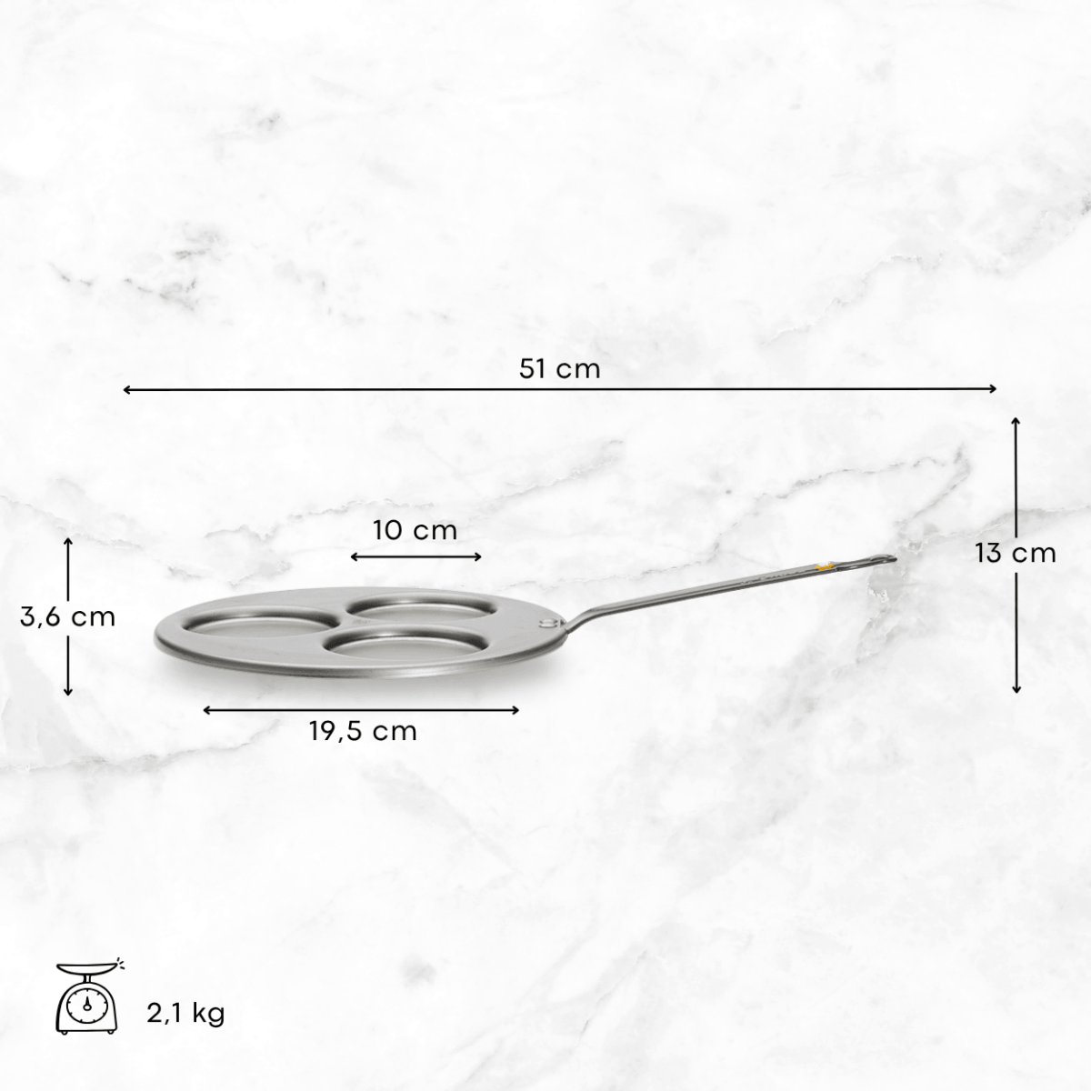Poêle Triblinis en acier MINERAL B Ø27cm - 3 blinis Ø10cm - 2