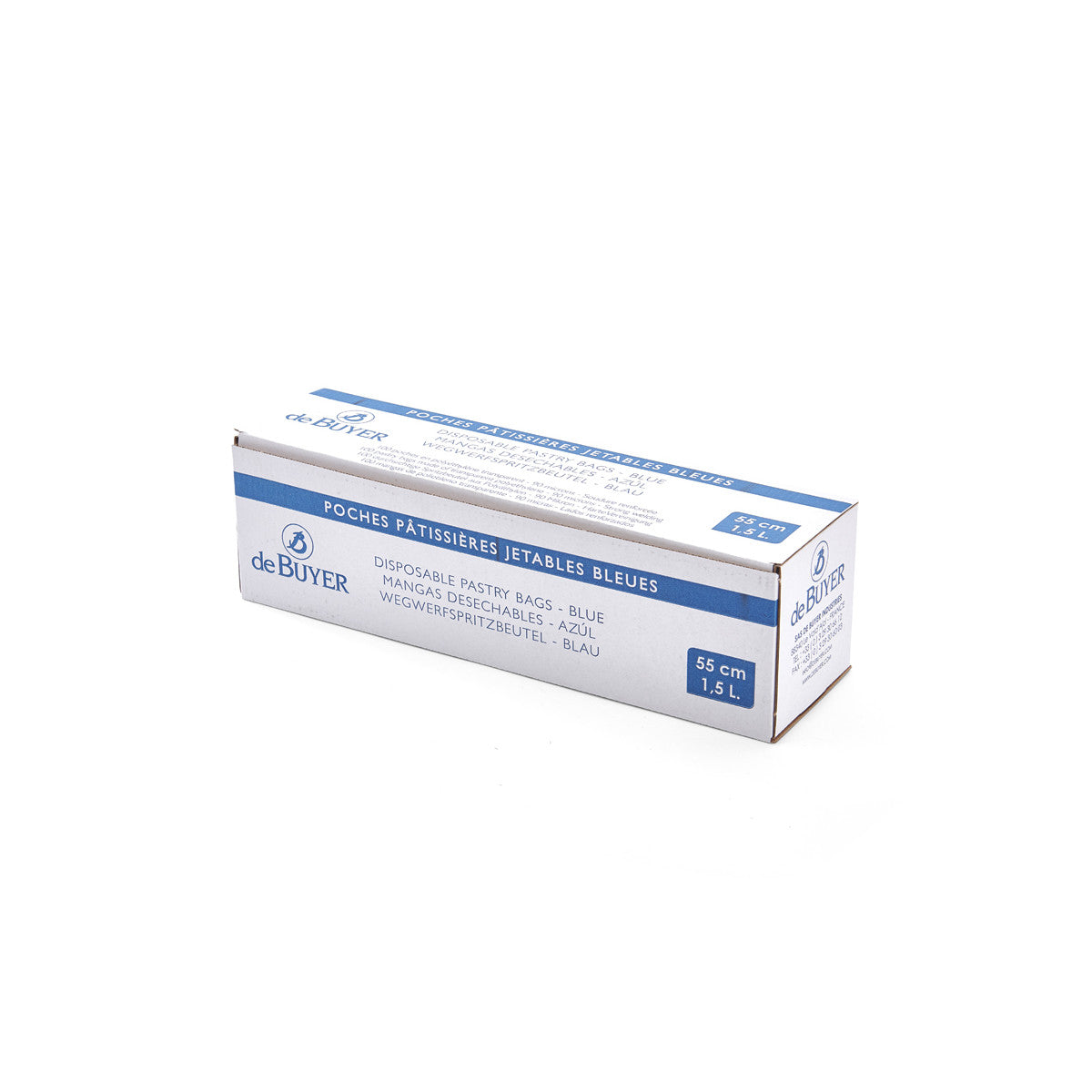 Rouleau de 100 poches pâtissières jetables polyéthylène bleu 55cm - 2