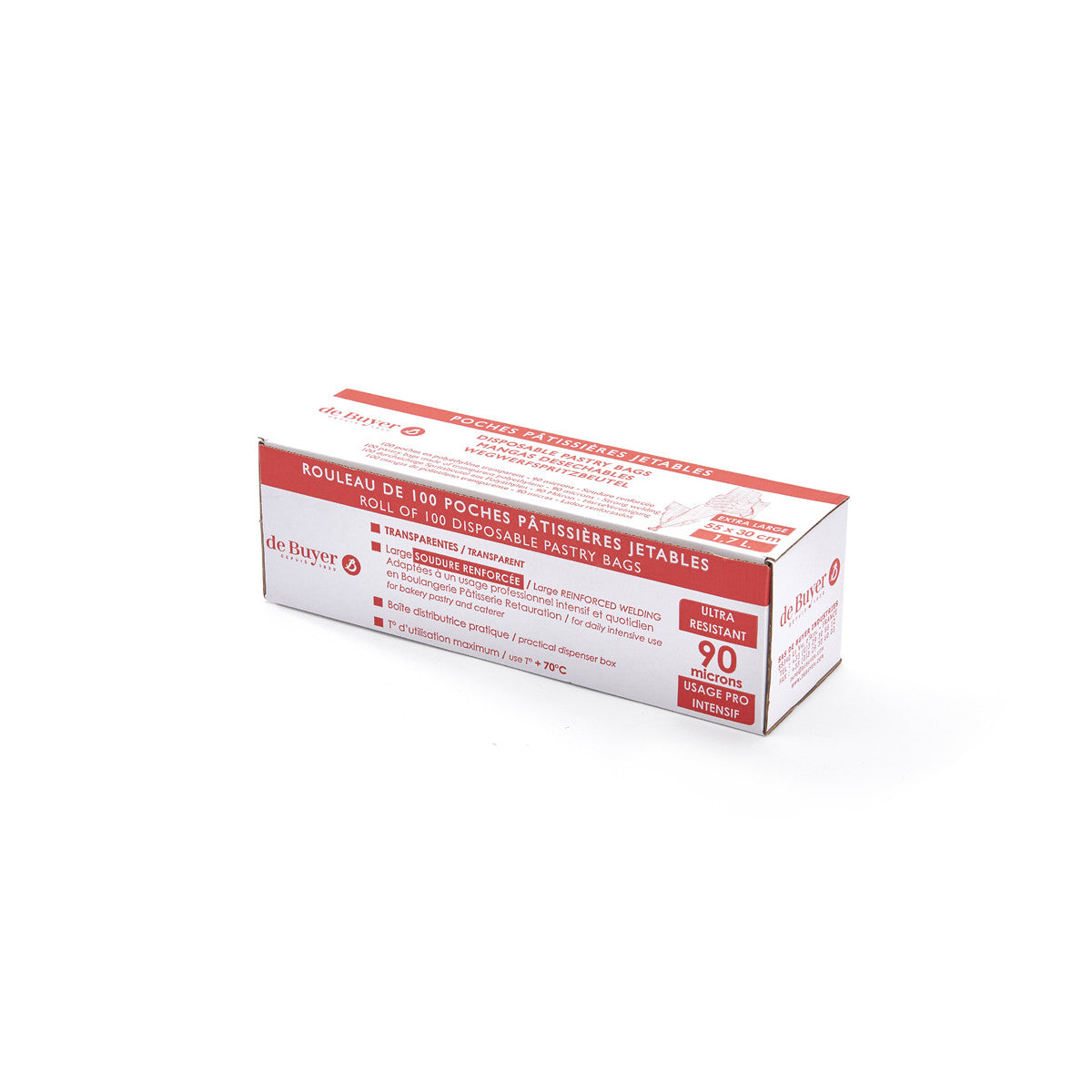Rouleau de 100 poches pâtissières jetables polyéthylène 55cm - 2