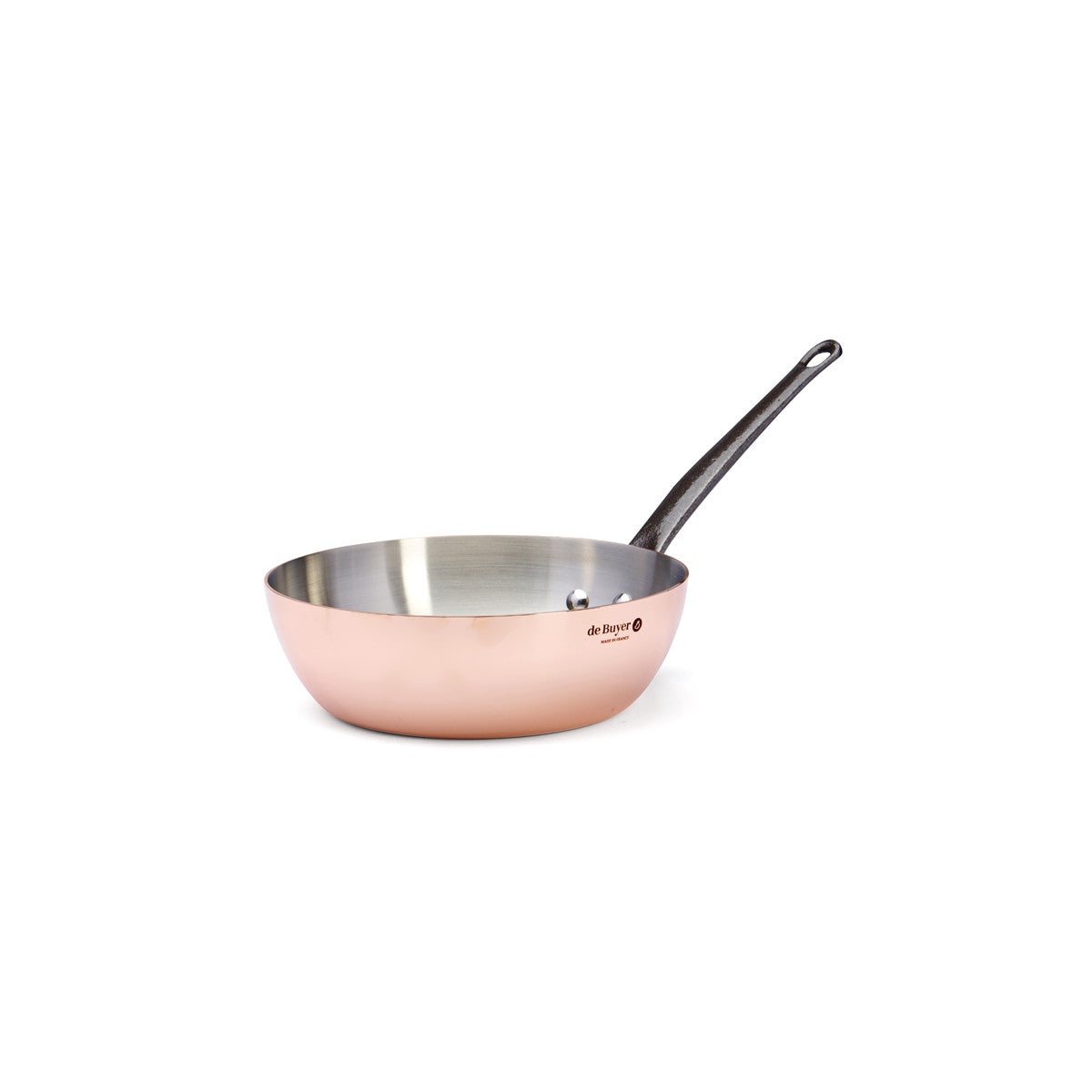 Sauteuse bombée en cuivre INOCUIVRE Ø24cm queue fonte d'acier - 2