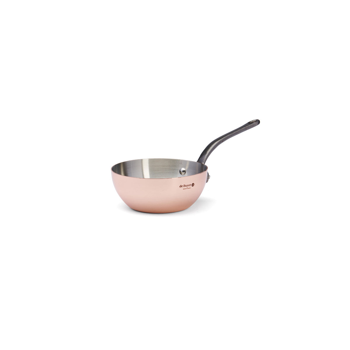 Sauteuse bombée en cuivre INOCUIVRE Ø16cm queue fonte d'acier - 1