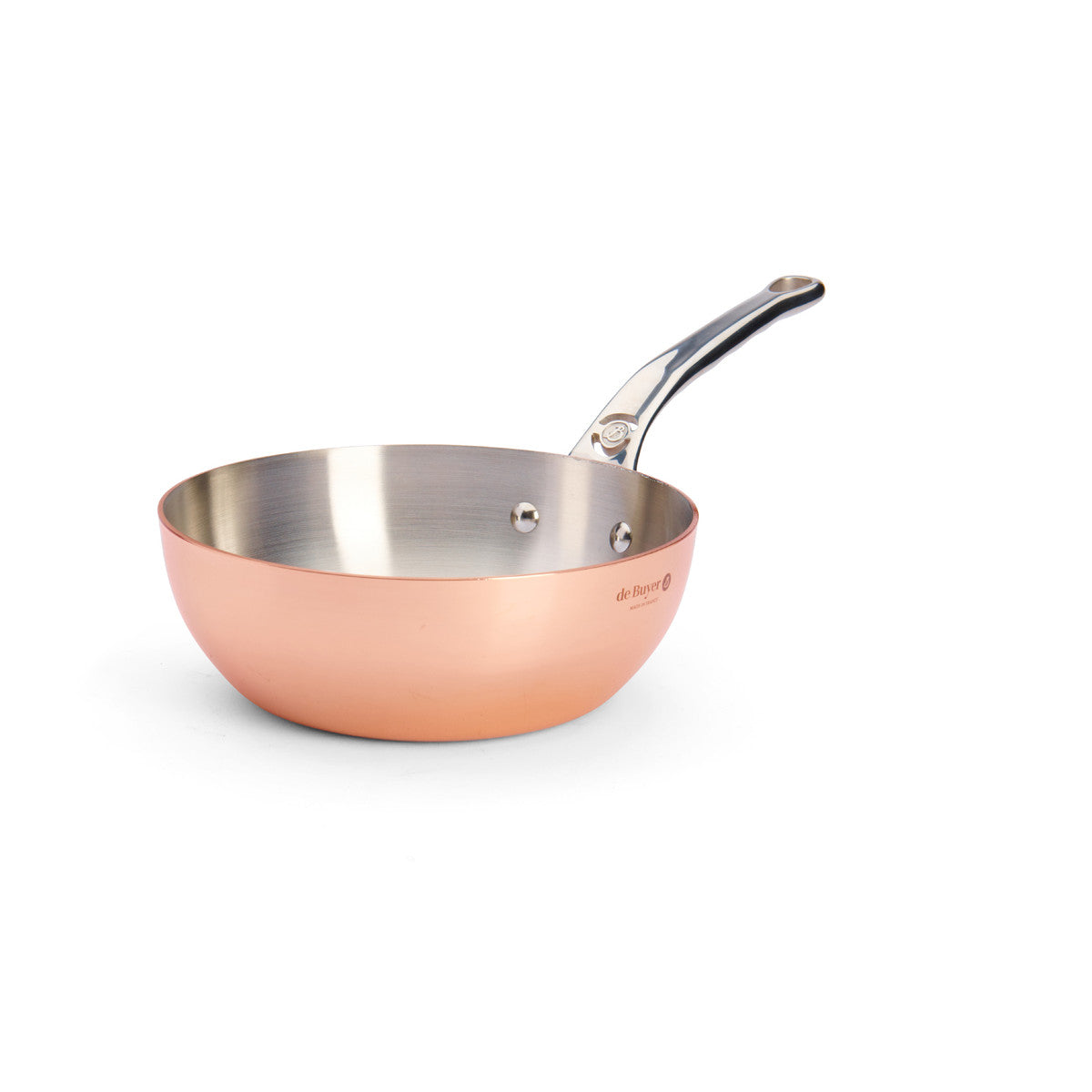 Sauteuse bombée en cuivre PRIMA MATERA Ø20cm - queue fonte d'inox - 2