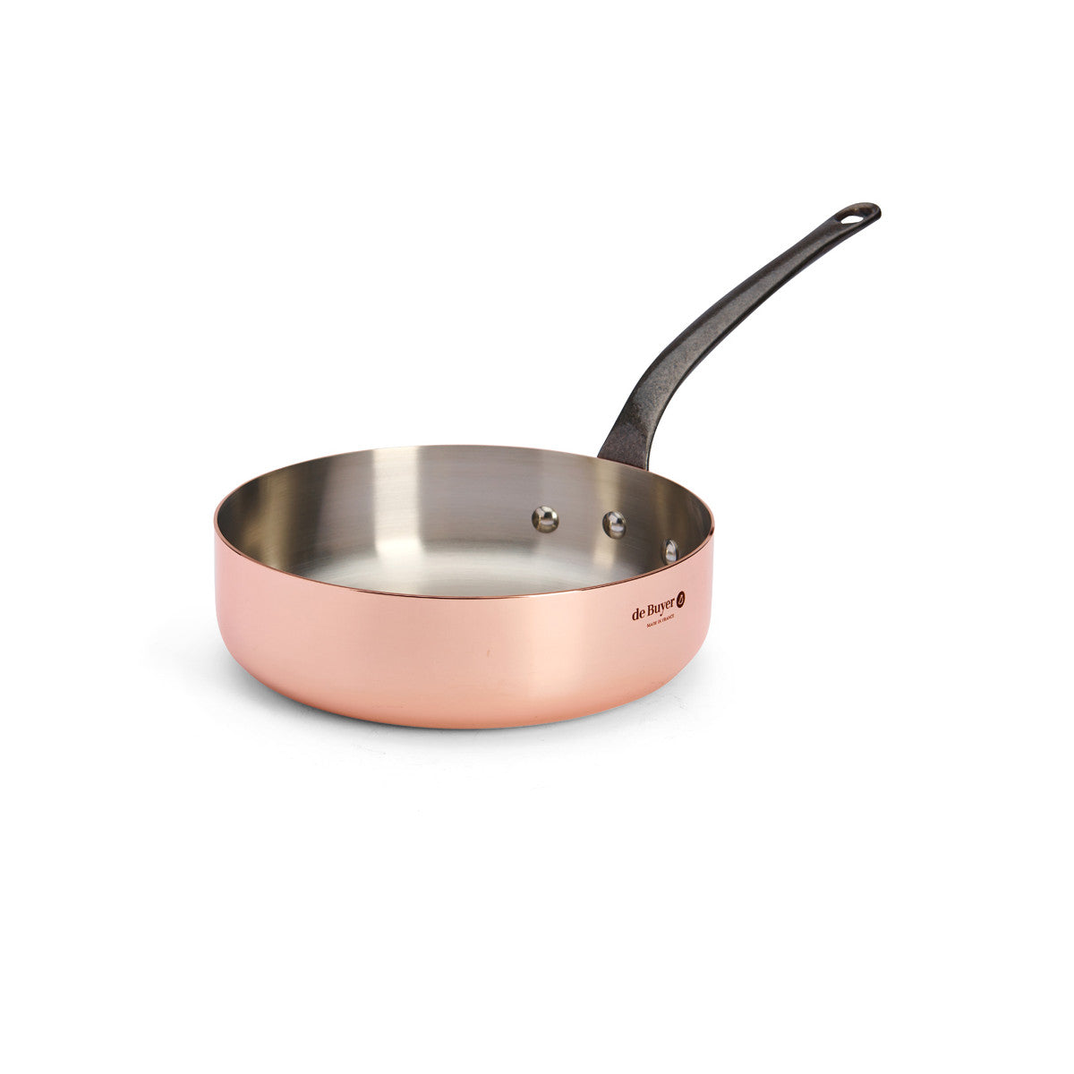 Sauteuse en cuivre INOCUIVRE Ø24cm monture fonte d'acier - 1